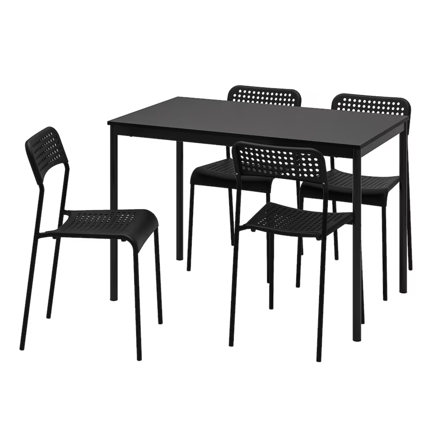 SANDSBERG / ADDE Table and 4 chairs, black/black, 110x67 cm