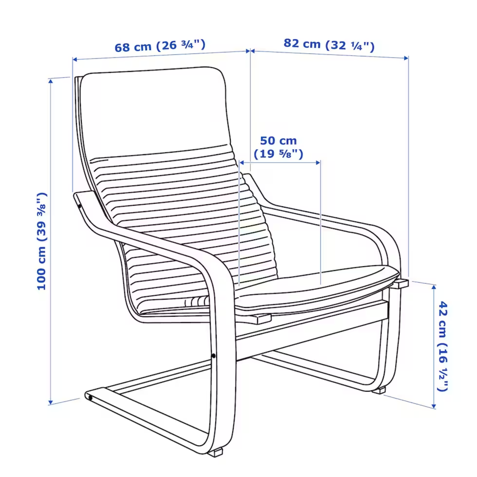 POANG Armchair, brown/Knisa black