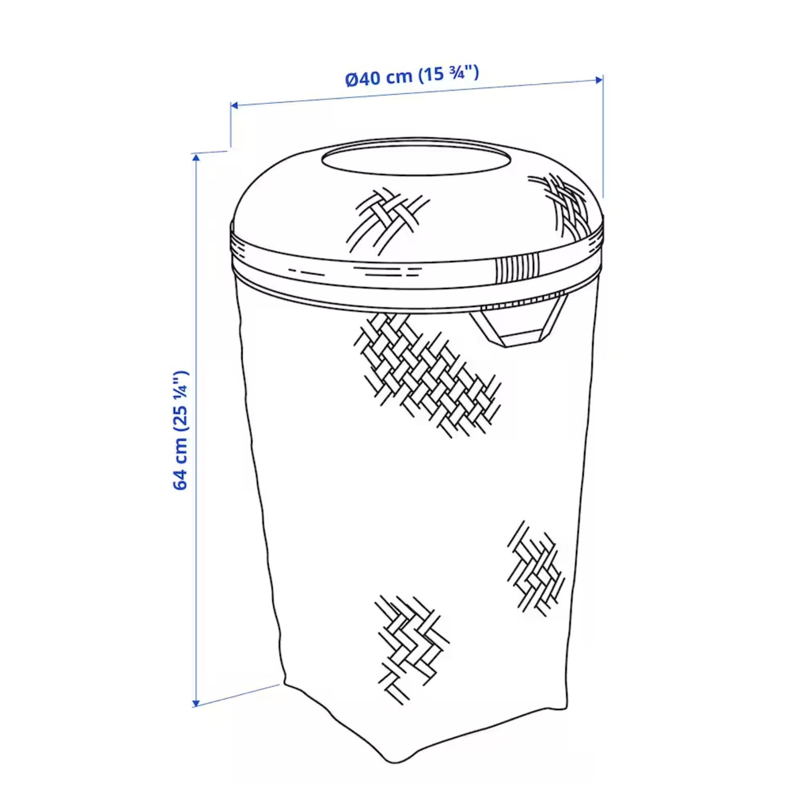SALUDING Laundry basket, handmade bamboo, 50 l