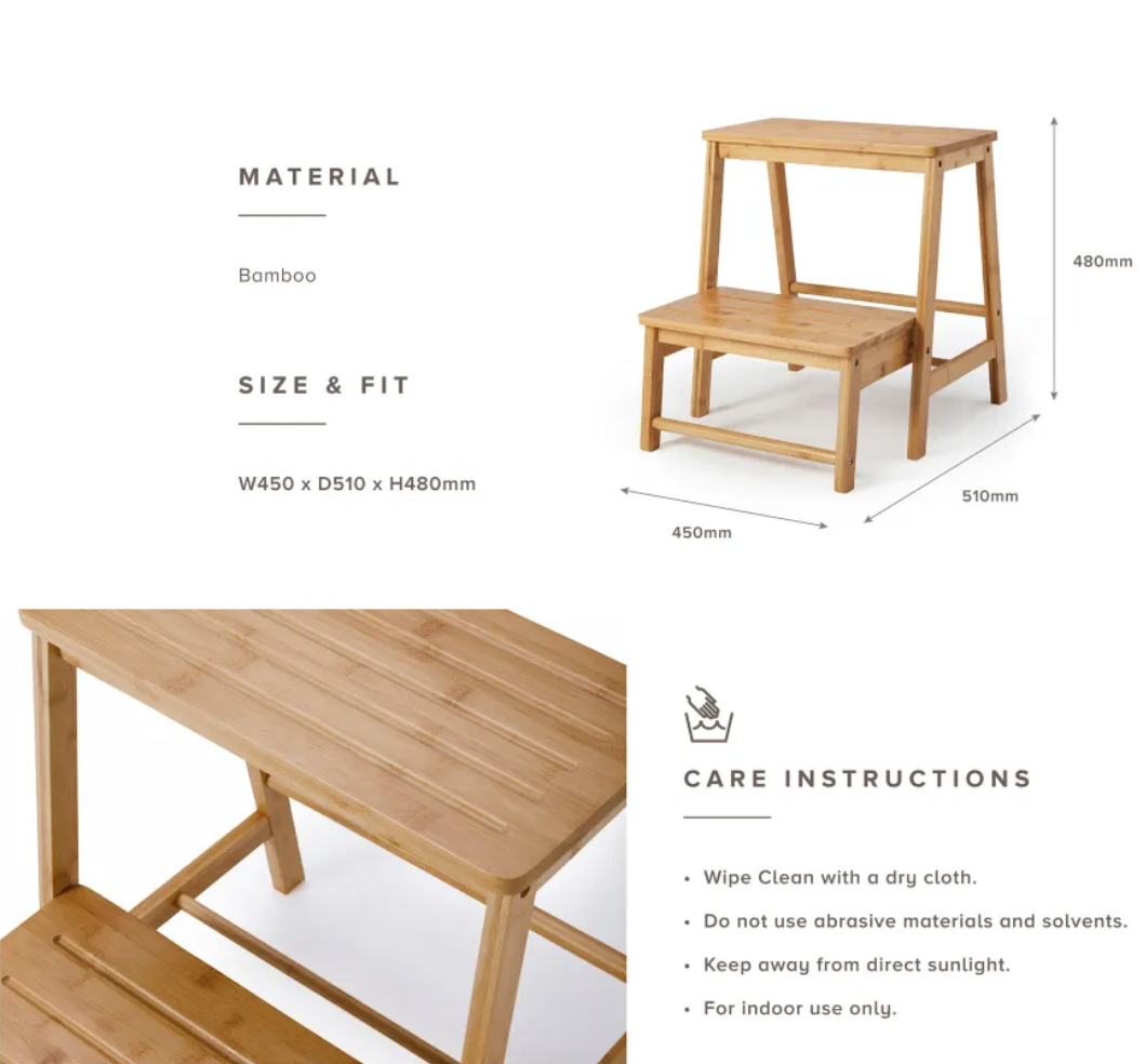 BAMBOO Foldable Step Stool