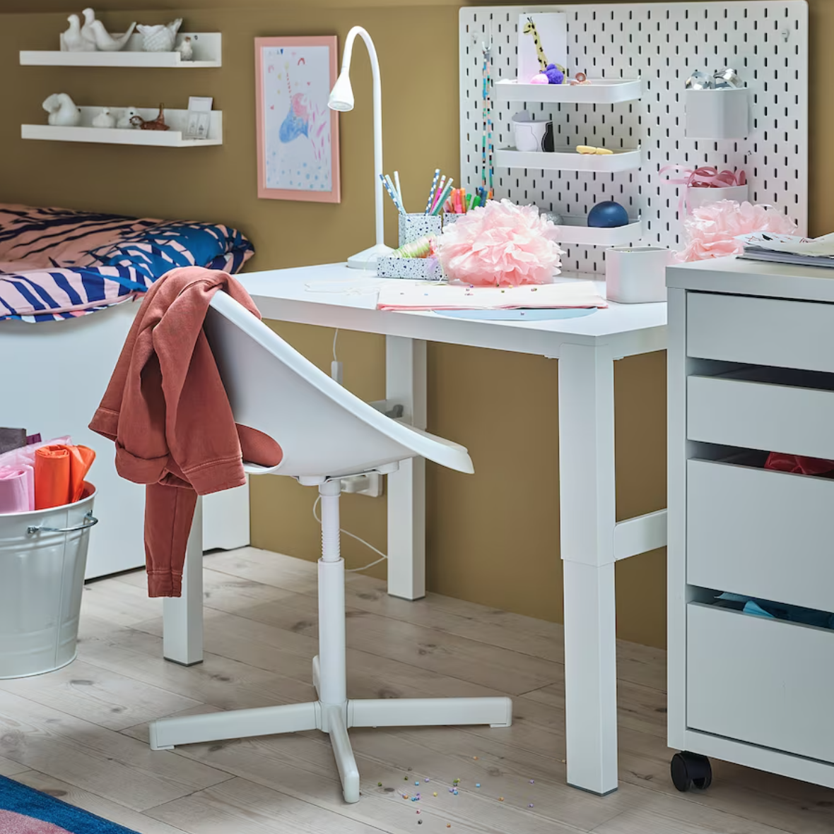 LOBERGET / SIBBEN Children's desk chair, white