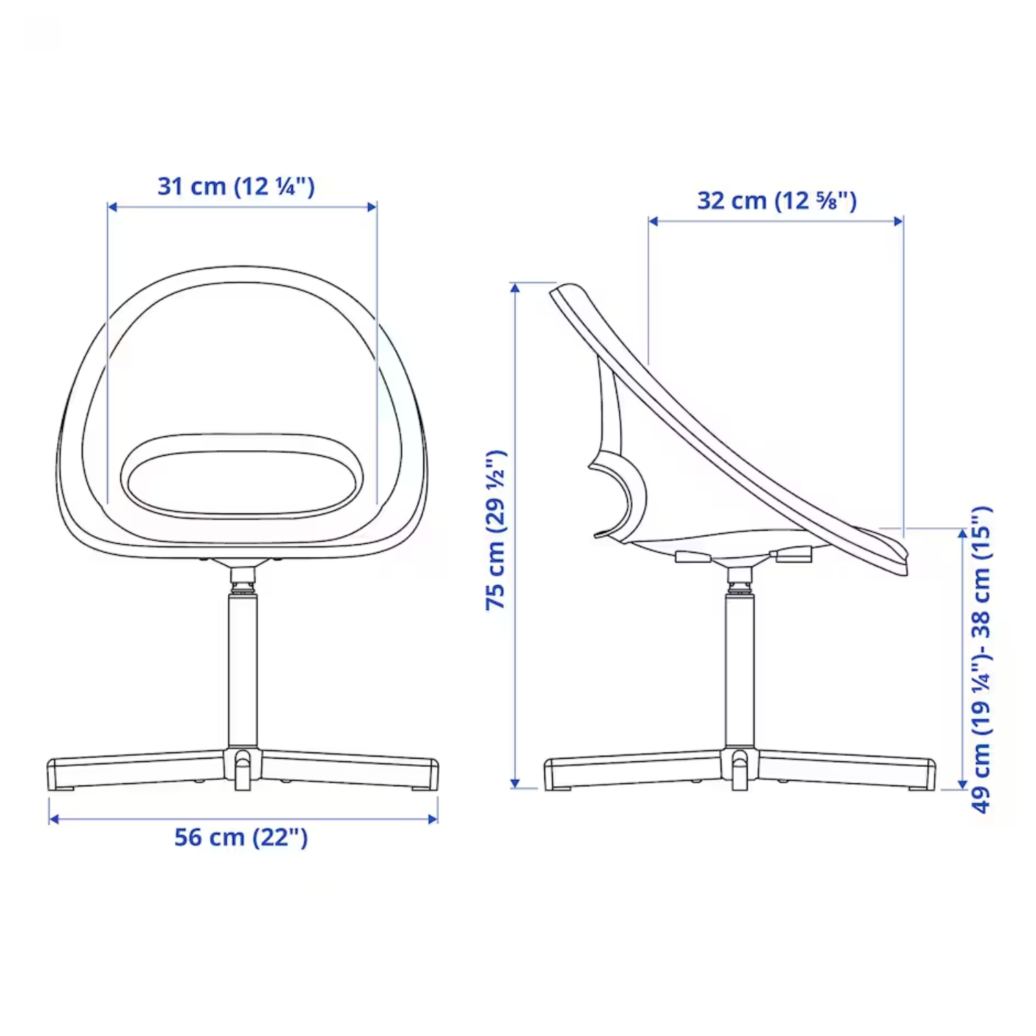 LOBERGET / SIBBEN Children's desk chair, white