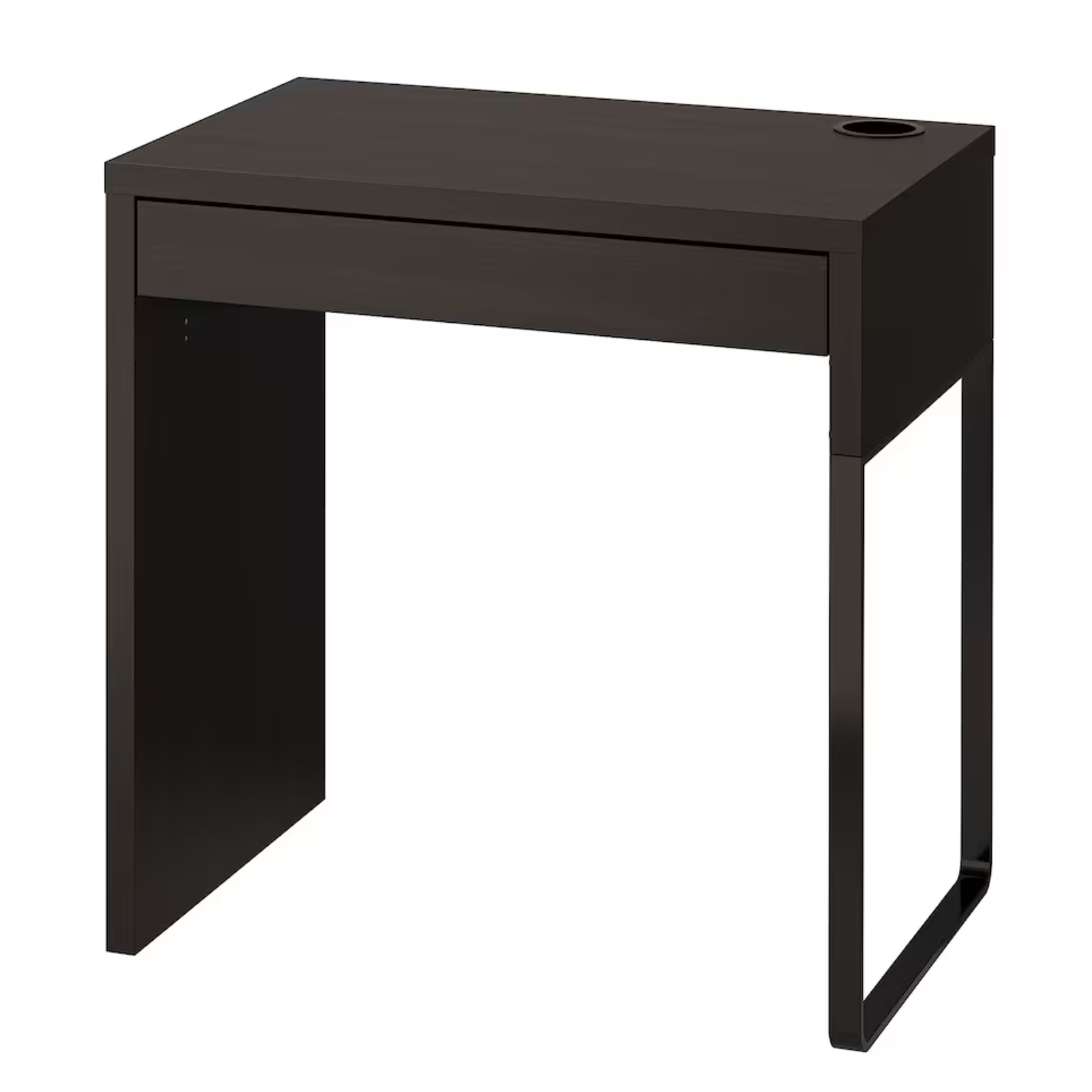 MICKE Desk, black-brown, 73x50 cm