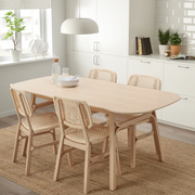 VOXLOV / VOXLOV Table and 4 chairs, bamboo/bamboo, 180x90 cm