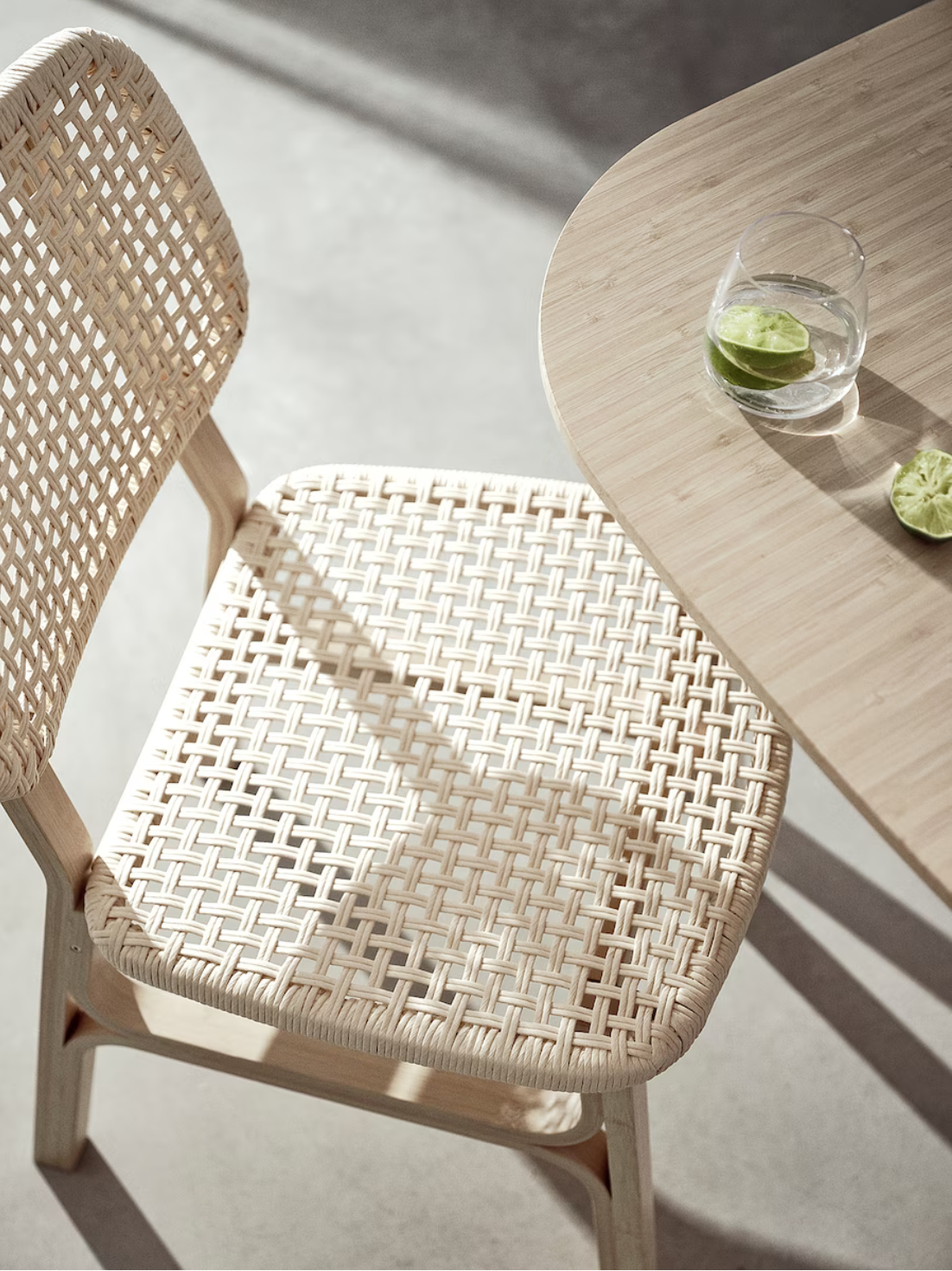 VOXLOV / VOXLOV Table and 4 chairs, bamboo/bamboo, 180x90 cm