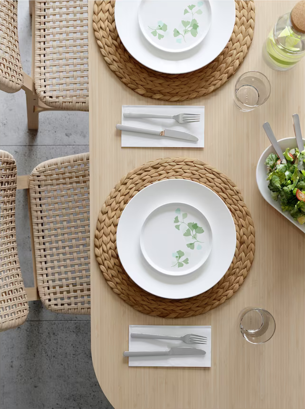 VOXLOV / VOXLOV Table and 4 chairs, bamboo/bamboo, 180x90 cm