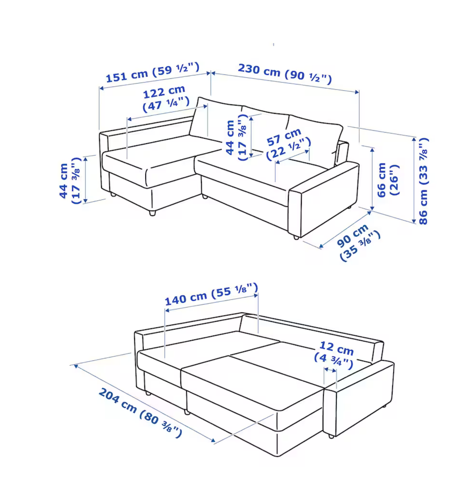 FRIHETEN Corner sofa-bed with storage, Faringe light grey