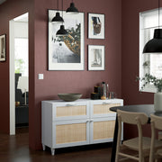 BESTA Storage combination doors/drawers, white studsviken, 120x42x74 cm