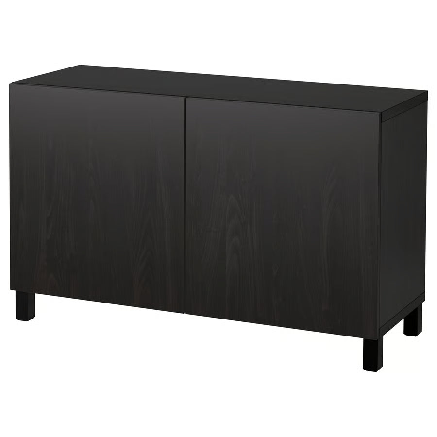 BESTA Storage combination with doors, black-brown, 120x42x74 cm