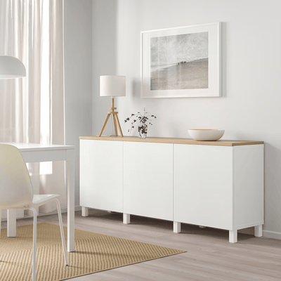 BESTA Storage combination with doors, white/Lappviken/Stubbarp white, 180x42x76 cm