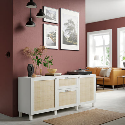 BESTA Storage combination with drawers, white poplar, 180x42x74 cm