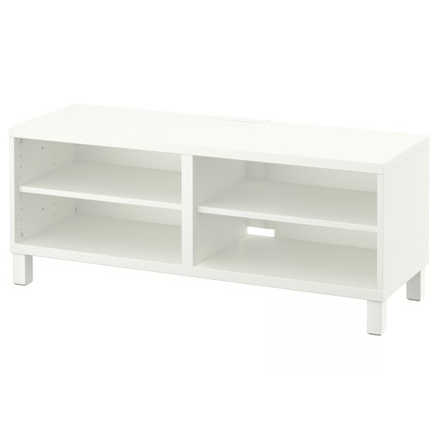 BESTA TV bench, white, 120x40x48 cm