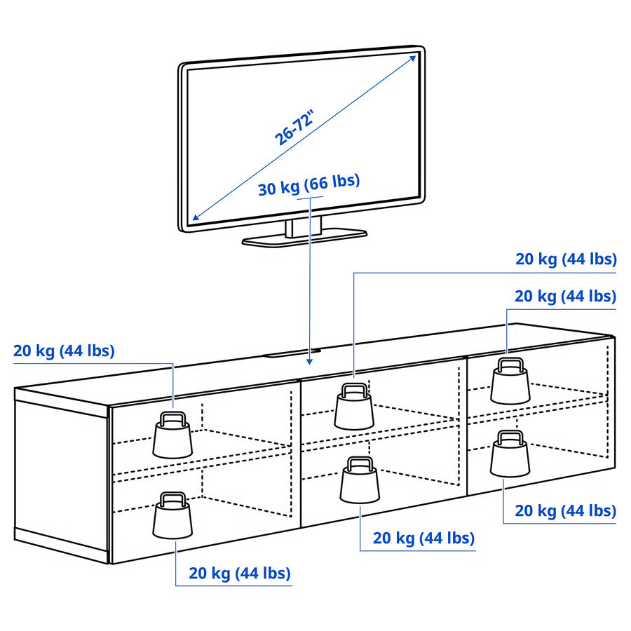 BESTA TV bench with doors, black-brown/Studsviken dark brown, 180x42x38 cm