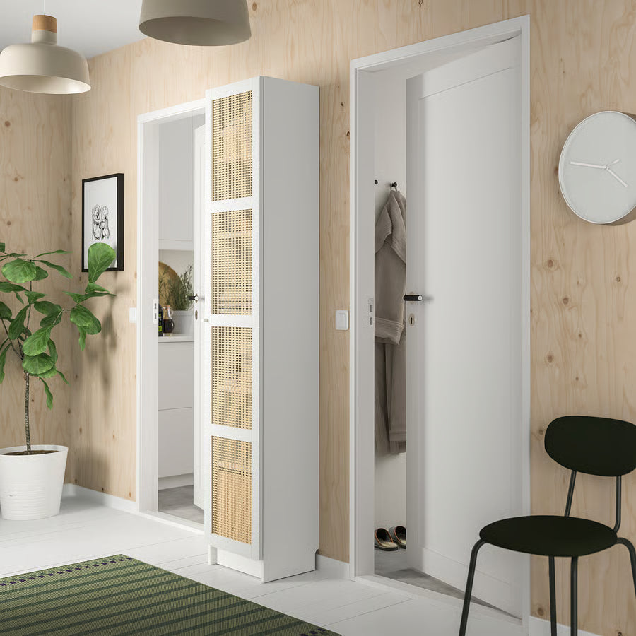 BILLY / HÖGADAL Bookcase with doors, white, 40x30x202 cm