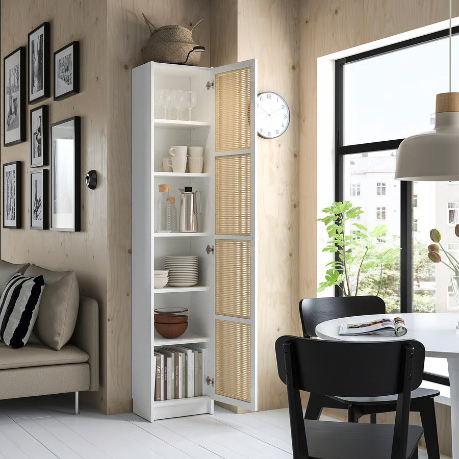 BILLY / HOGADAL Bookcase with doors, white, 40x30x202 cm