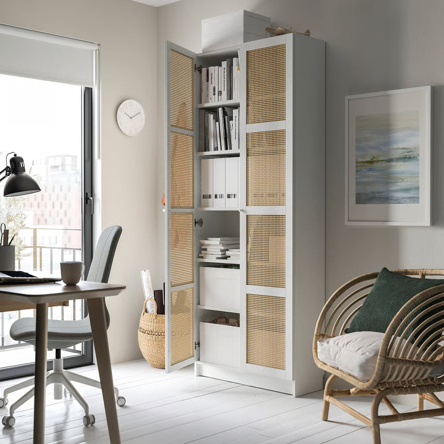 BILLY / HOGADAL Bookcase with doors, white, 80x30x202 cm
