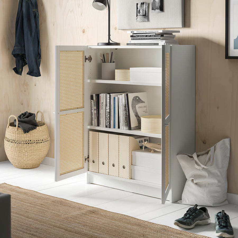BILLY / HOGADAL Bookcase with doors, white, 80x30x106 cm