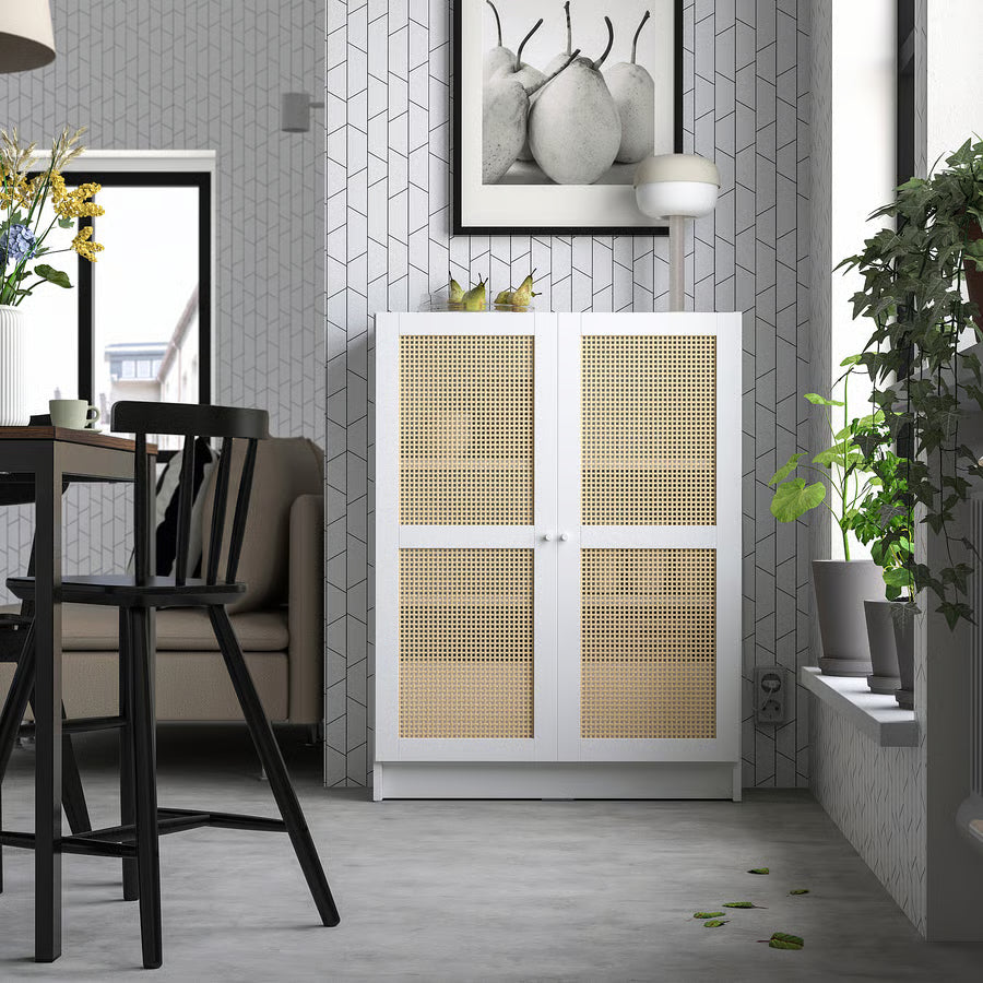 BILLY / HOGADAL Bookcase with doors, white, 80x30x106 cm