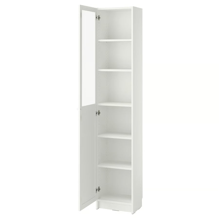 BILLY / OXBERG Bookcase with panel/glass door, 40x30x202 cm