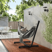 BOCKON / HAMNON Hammock with stand, black/anthracite white