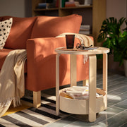 BORGEBY Side table, birch veneer, 46 cm