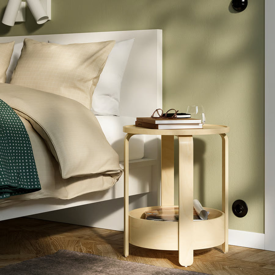 BORGEBY Side table, birch veneer, 46 cm