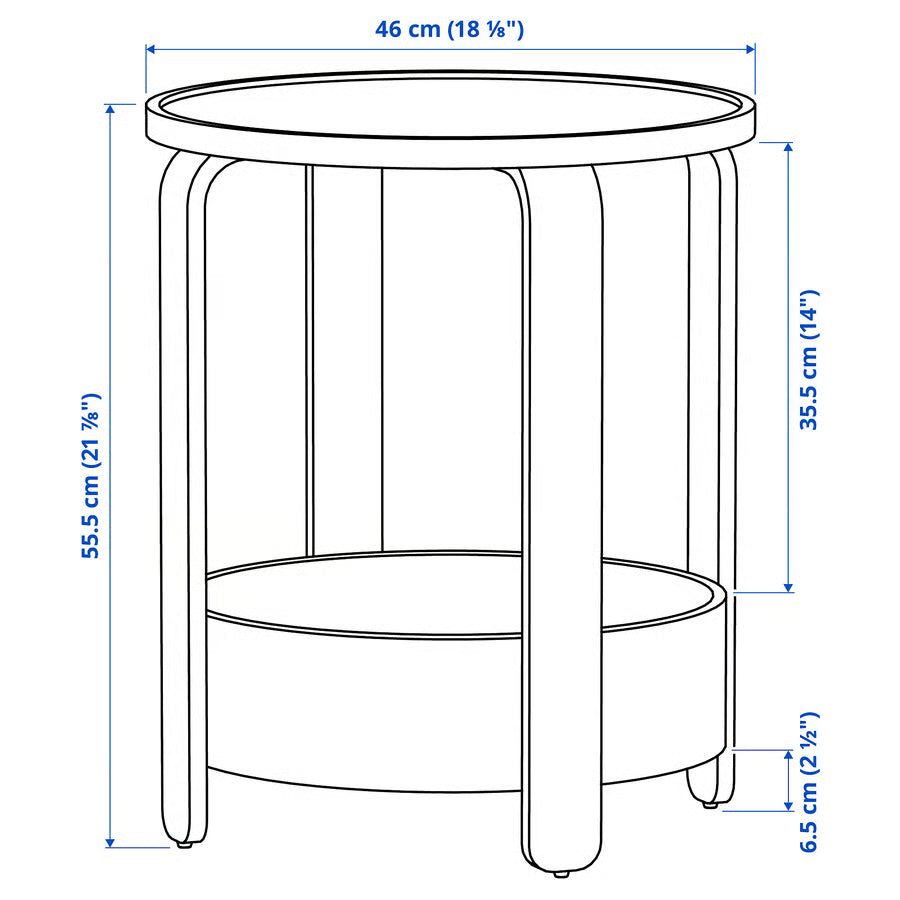BORGEBY Side table, black, 46 cm