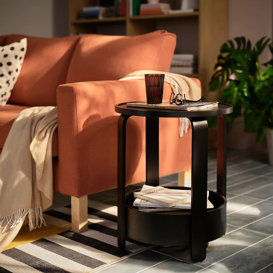BORGEBY Side table, black, 46 cm