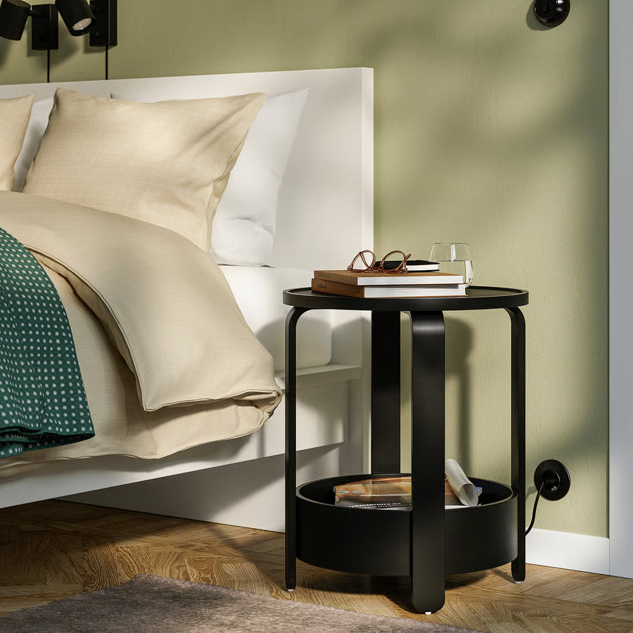 BORGEBY Side table, black, 46 cm