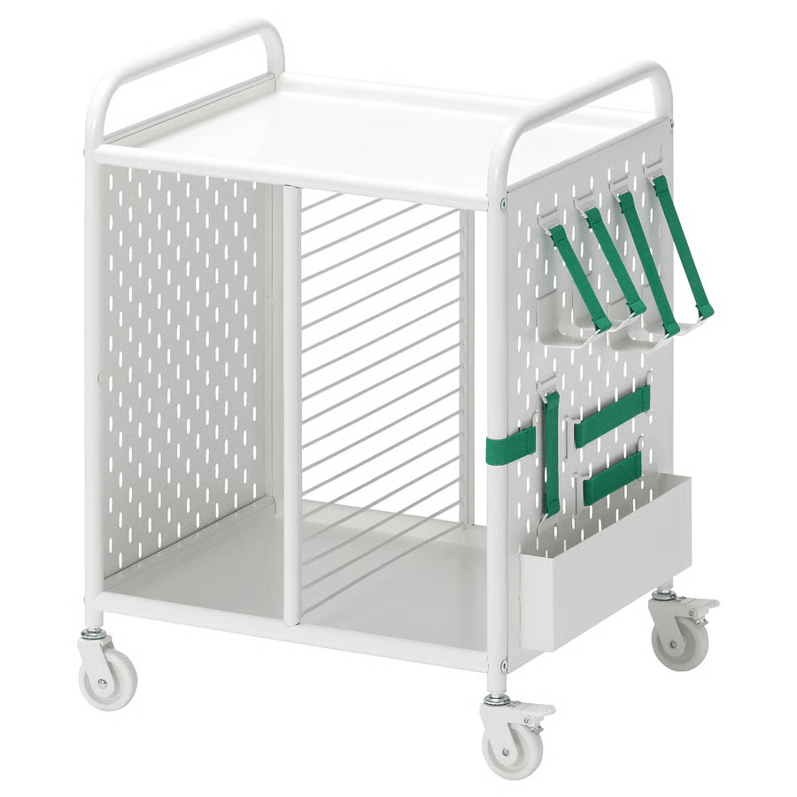 BRANNBOLL Shelving unit on castors, white, 56x62 cm