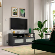 BRIMNES TV bench, black, 120x41x53 cm