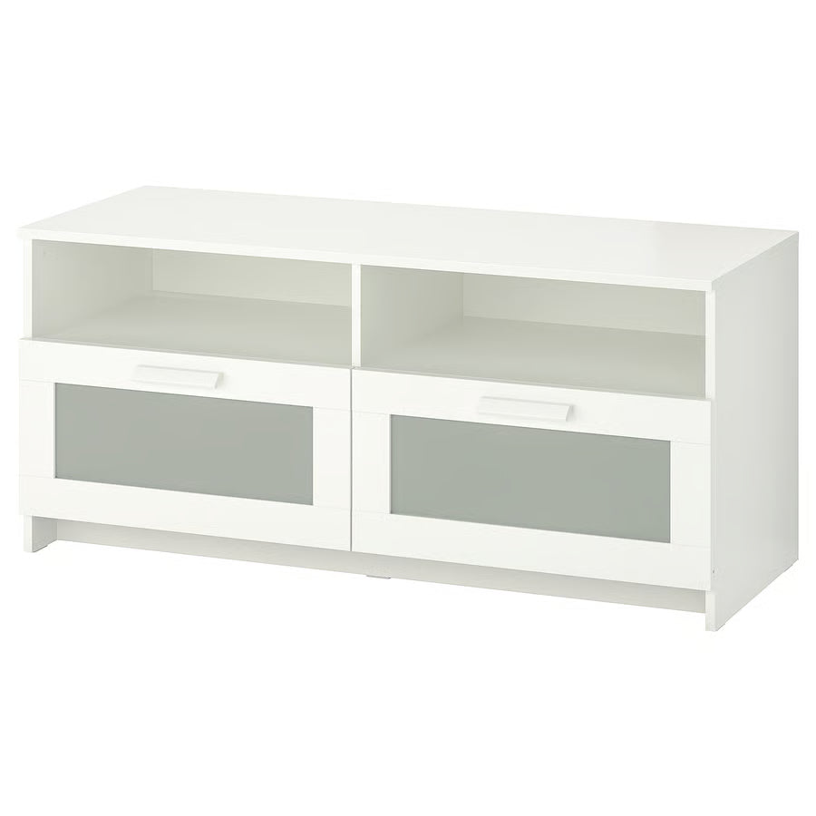 BRIMNES TV bench, white, 120x41x53 cm