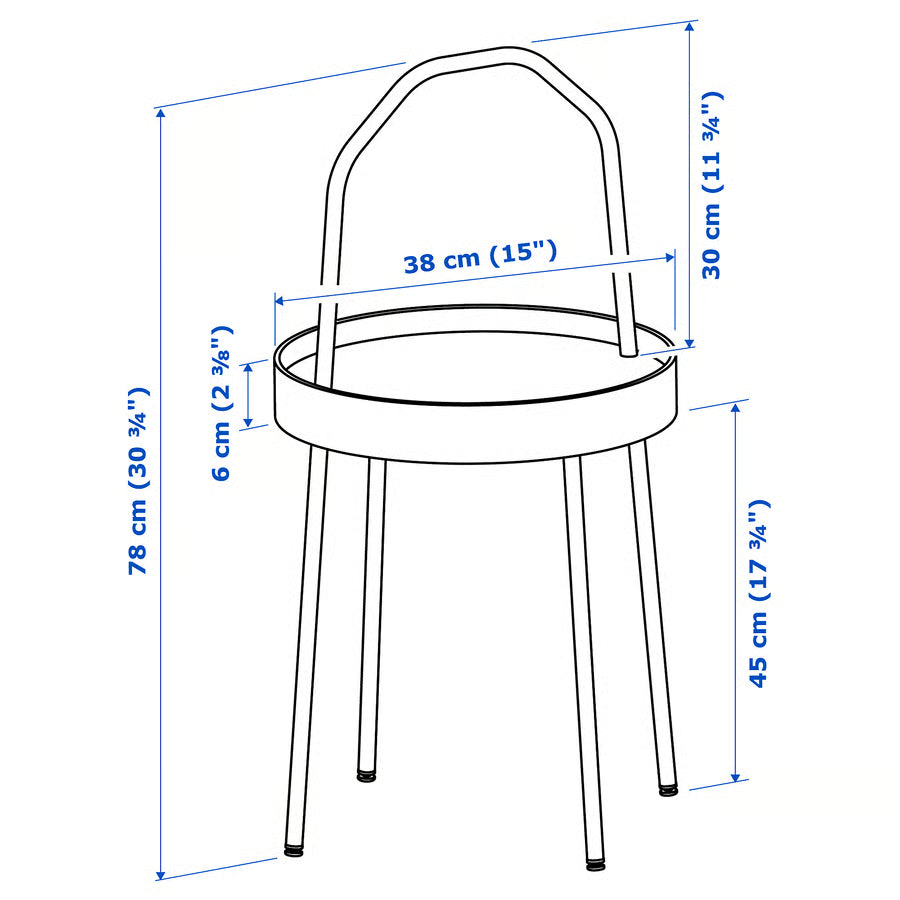 BURVIK Side table, white, 38 cm