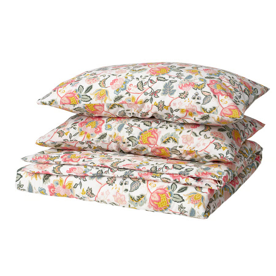 DAGGSALVIA Duvet cover and 2 pillowcases, multicolour/floral pattern, 200x200/50x80 cm