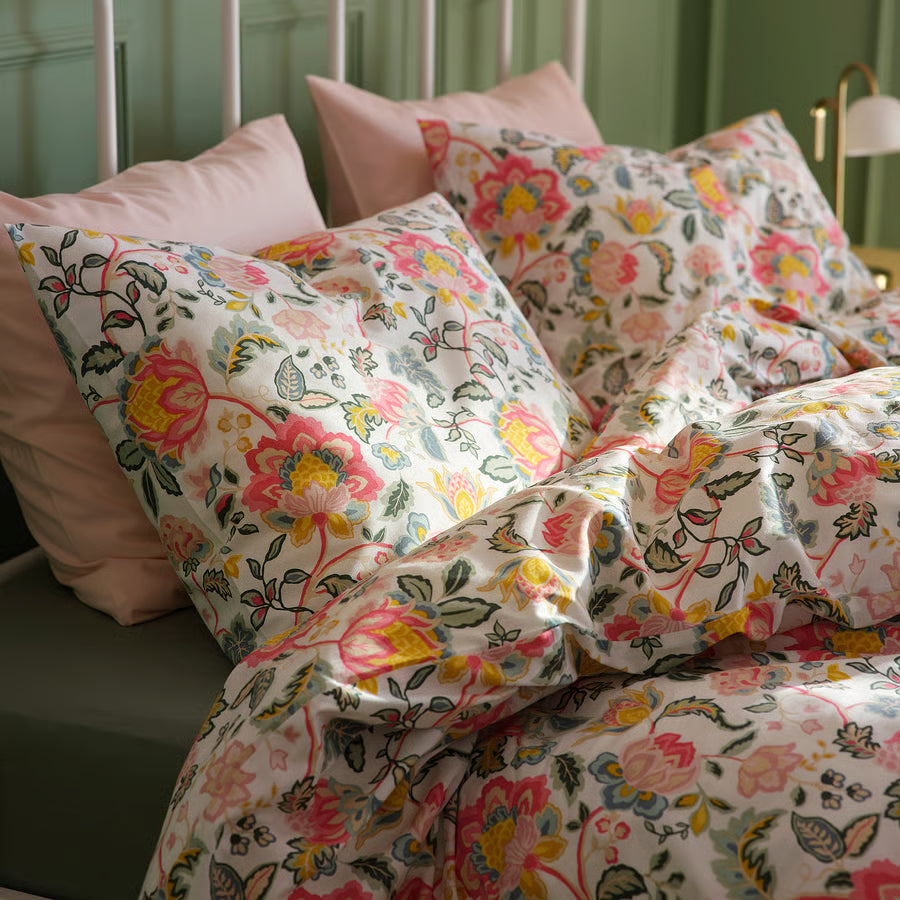 DAGGSALVIA Duvet cover and 2 pillowcases, multicolour/floral pattern, 200x200/50x80 cm