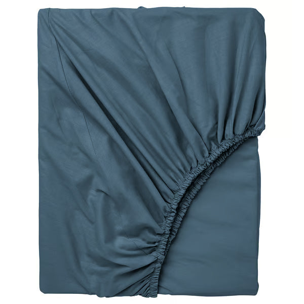 DVALA Fitted sheet, blue, 90x200 cm SINGLE