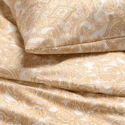 JATTEVALLMO Duvet cover and pillowcase, yellow/white, 150x200/50x80 cm