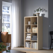 KALLAX Shelving unit, white stained oak effect, 77x147 cm