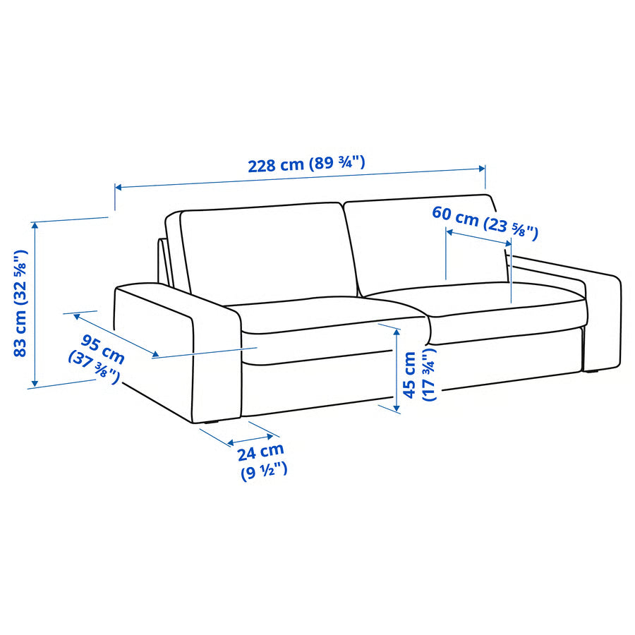 KIVIK 3-seat sofa, Kelinge grey-turquoise