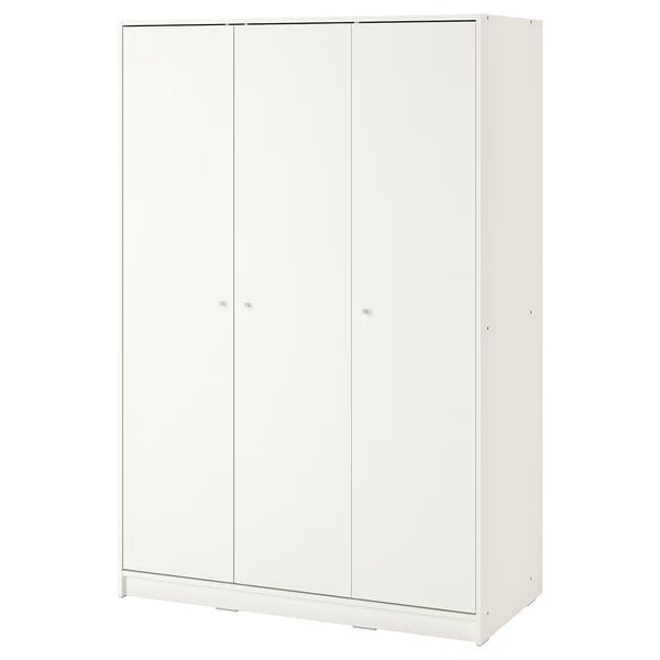 KLEPPSTAD Wardrobe with 3 doors, white, 117x176 cm