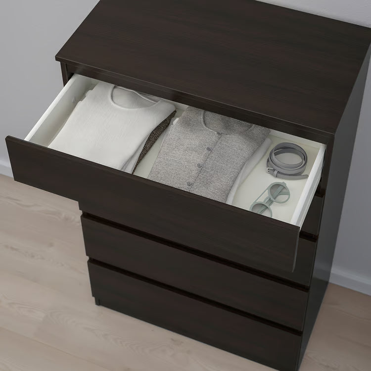 KULLEN Chest of 5 drawers, black, 70x112 cm