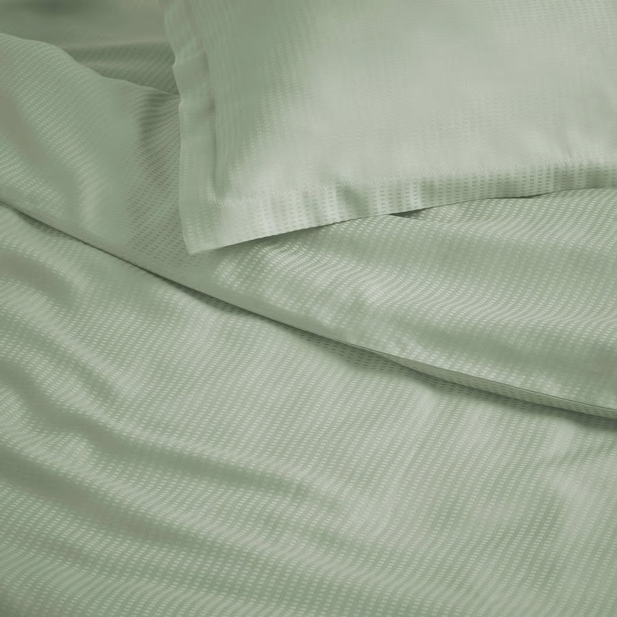 LAKEVANDEROT Duvet cover and 2 pillowcases, light grey-green, 200x200/50x80 cm