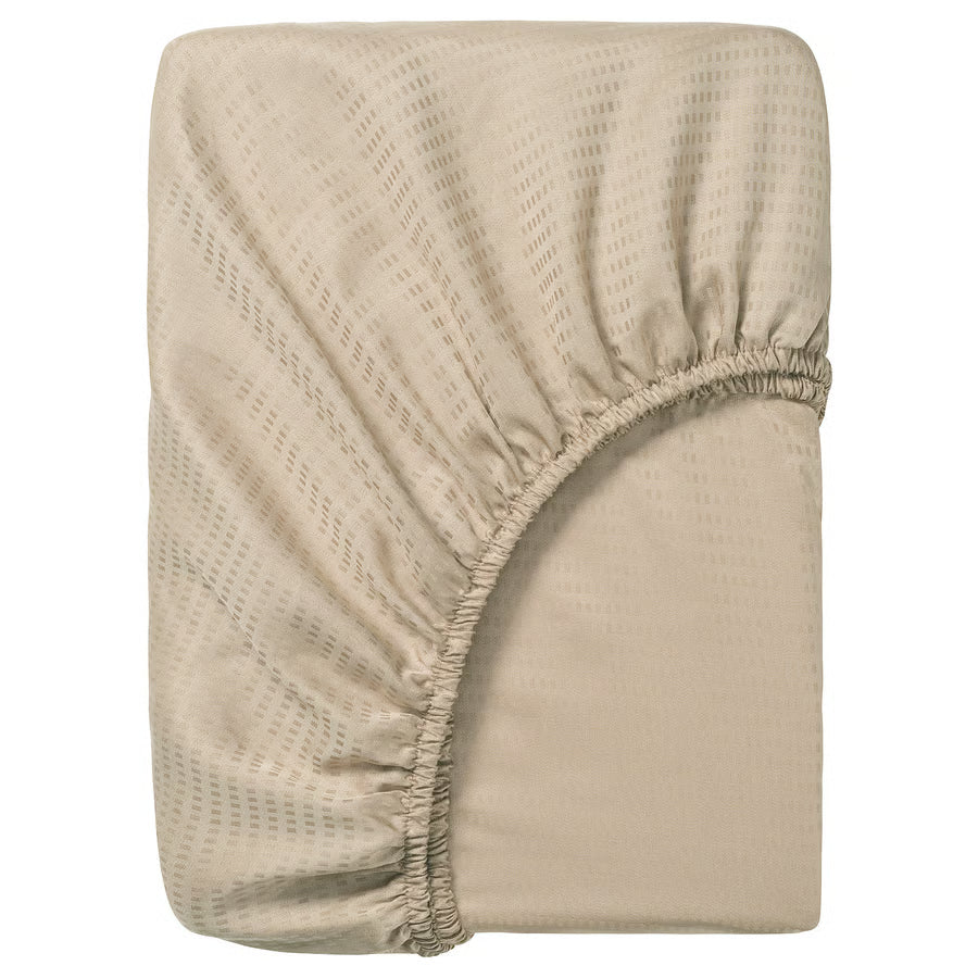 LAKEVANDEROT Fitted sheet, beige, 150x200 cm