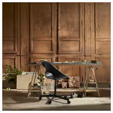 LAGKAPTEN / MITTBACK Desk, grey/wood effect birch, 140x60 cm