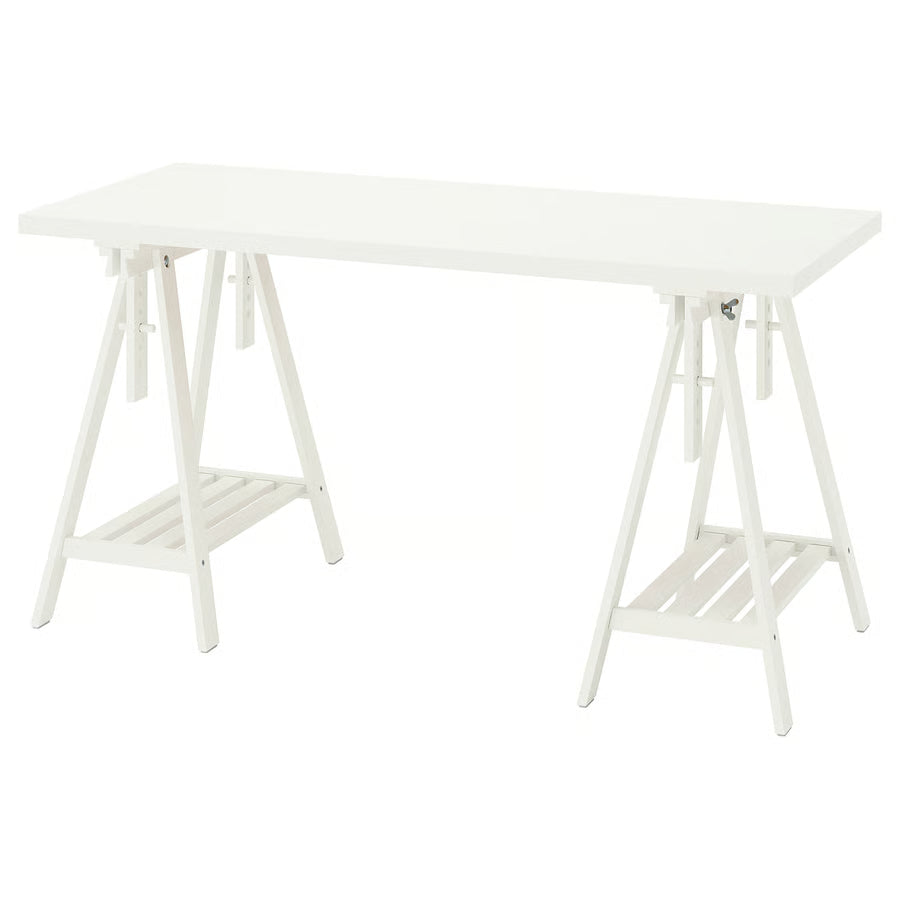LAGKAPTEN / MITTBACK Desk, white, 140x60 cm