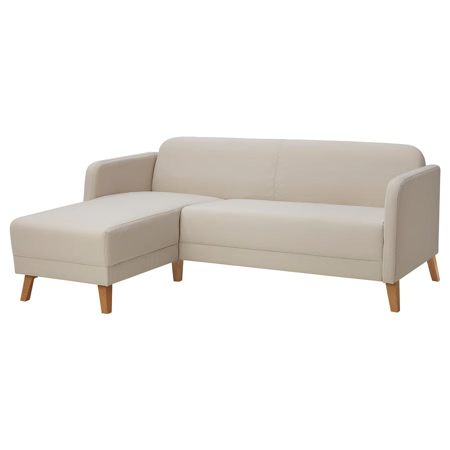 LINANAS 3-seat sofa, with chaise longue/Vissle beige