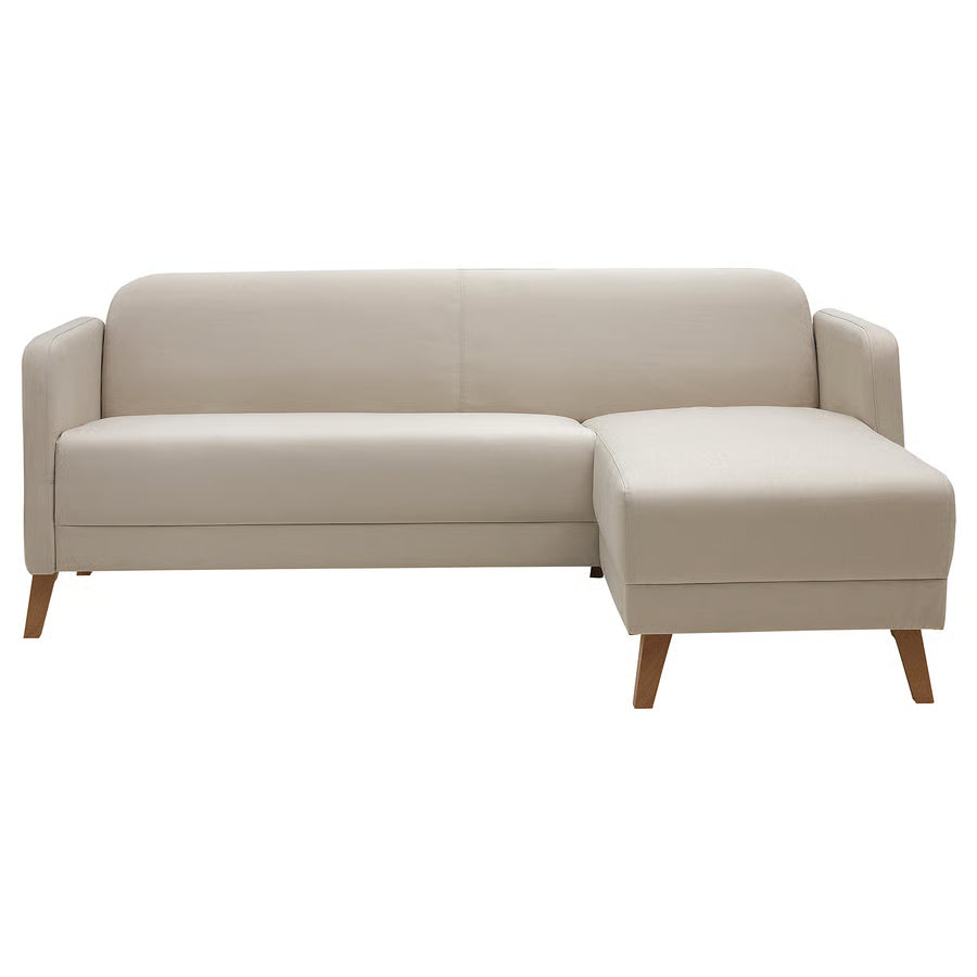 LINANAS 3-seat sofa, with chaise longue/Vissle beige