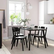 LISABO Table and 4 chairs, black, 140x78 cm