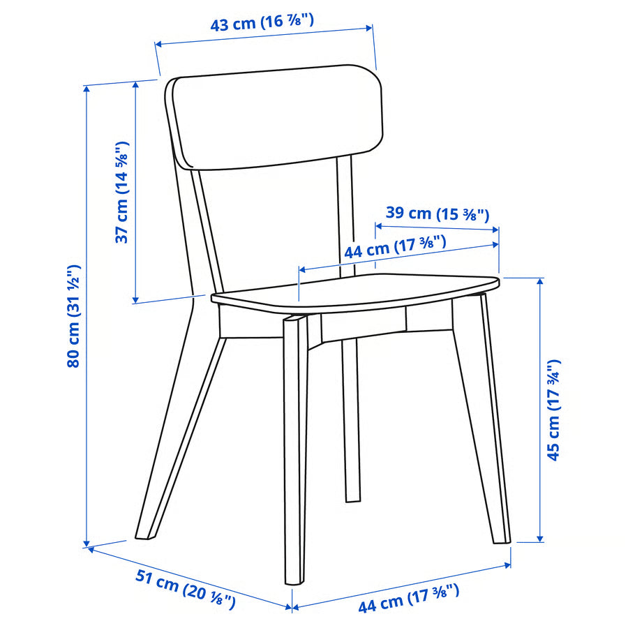LISABO Table and 4 chairs, ash veneer/ash, 105 cm