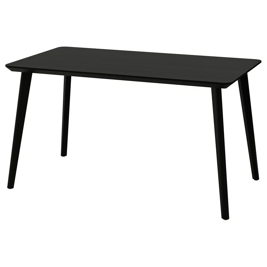 LISABO Table, black/ash veneer, 140x78 cm